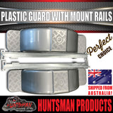 x2 Boat Trailer Slipper Spring Mount Rails + Grey Plastic Guards Suit 13" & 14" Tyres