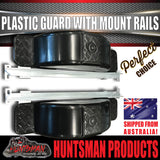 x2 Boat Trailer Slipper Spring Mount Rails + Black Plastic Guards Suit 13" & 14" Tyres