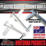 x2 Boat Trailer Slipper Spring Mount Rails + Grey Plastic Guards Suit 13" & 14" Tyres