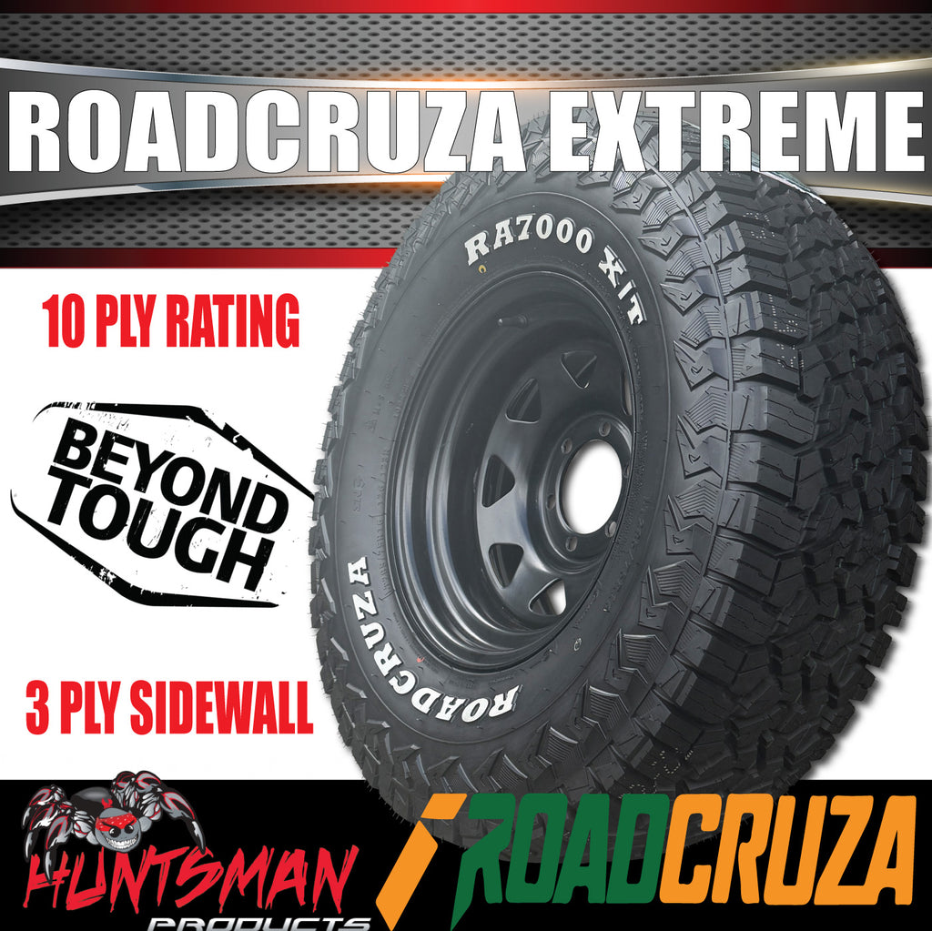 265/70R16 Roadcruza RA7000 X/T Extreme Tyre on 16" Black Steel Wheel Rim. 121/118R 3 Ply Sidewall