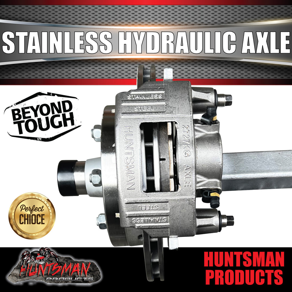 1400Kg 5 or 6 Stud L/C Galvanised Stainless Hydraulic Disc Caravan Boat Trailer Axle