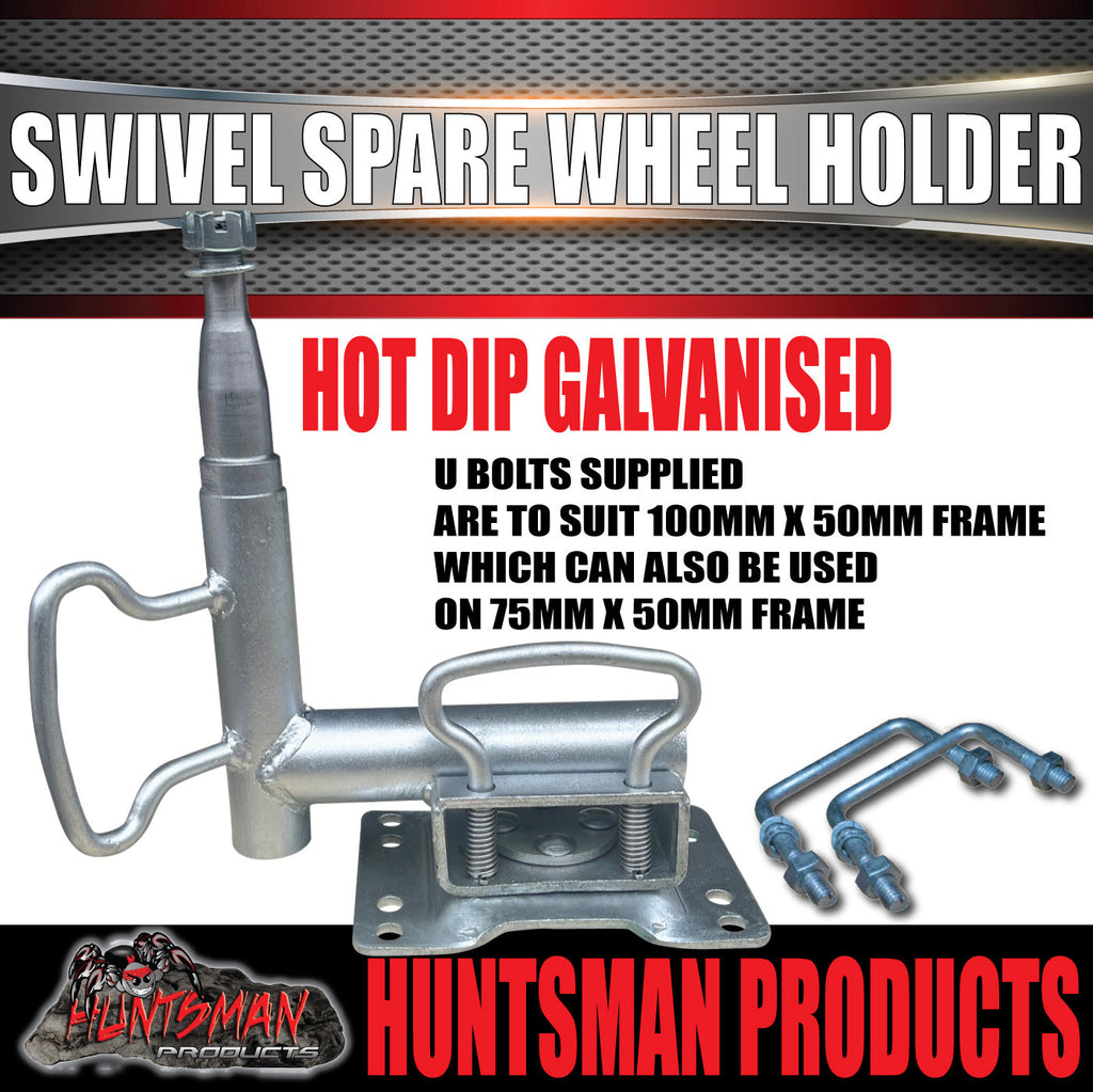 Boat Trailer Swivel Spare Wheel Holder Carrier Beach Launch Bracket,  Suits S/L Bearings & Hubs