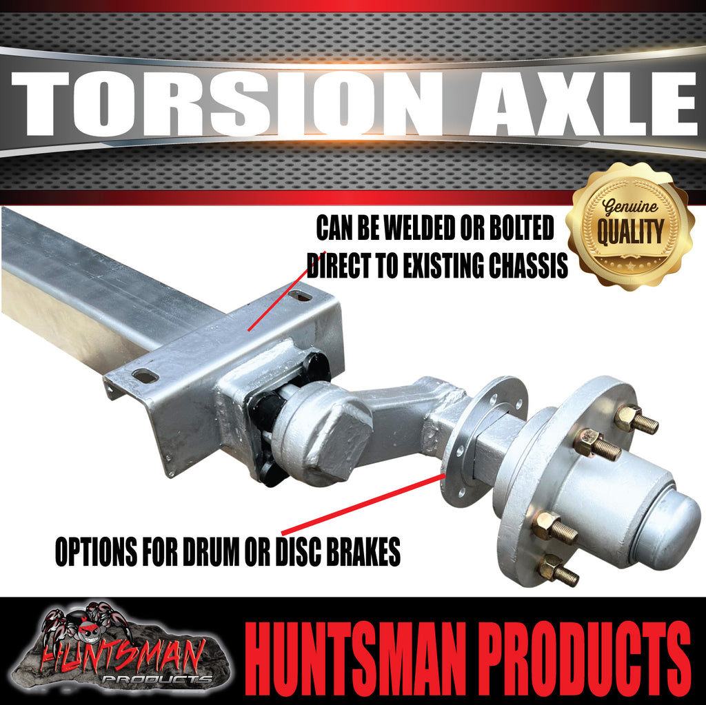 2000Kg Trailer Caravan Torsion Bar Lazy Axle. Independent Suspension L/C Pattern.