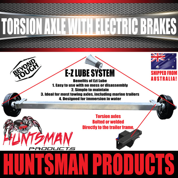2000Kg Trailer Caravan 12'' Electric Braked Torsion Axle. Independent Suspension L/C Pattern.