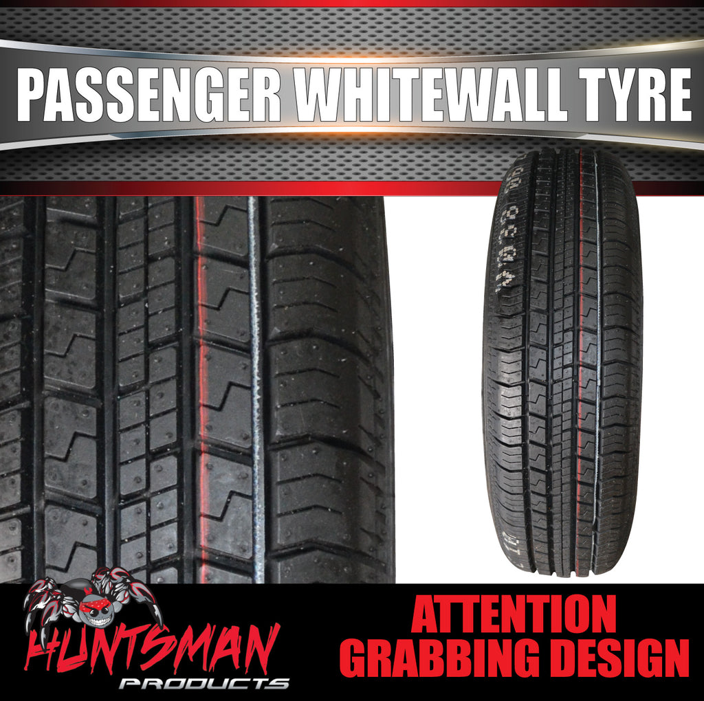13" Whitewall 155/80R13 Suretrac Tyre 14mm White Line. 79S.  155 80 13