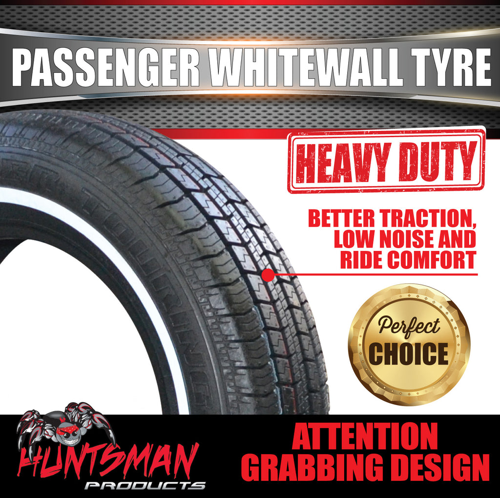 14" Whitewall 175/75R14 Suretrac Tyre 20mm White Line. 84S.  175 75 14