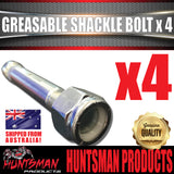 x4 Greasable Trailer Caravan Shackle Spring Bolt & Nut 5/8" X 4" Rocker Roller