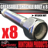x8 Greasable Trailer Caravan Shackle Spring Bolt & Nut 5/8" X 4" Rocker Roller