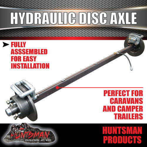 Natural 1400Kg Hydraulic disc Braked Trailer Caravan 45mm Axle, 64" - 77" Long