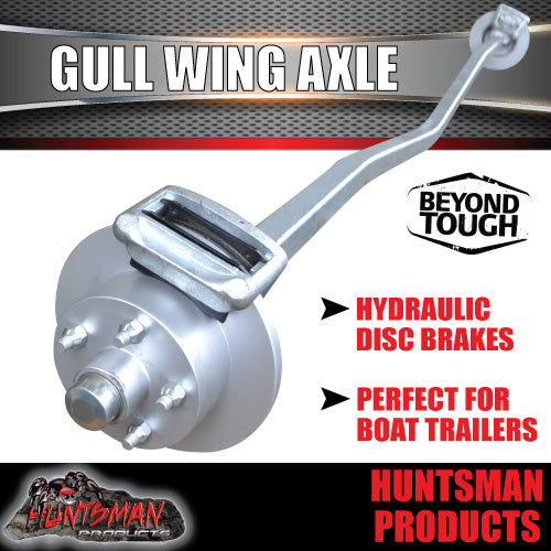 1400Kg Galvanised Hydraulic Disc Gullwing Boat Trailer Axle