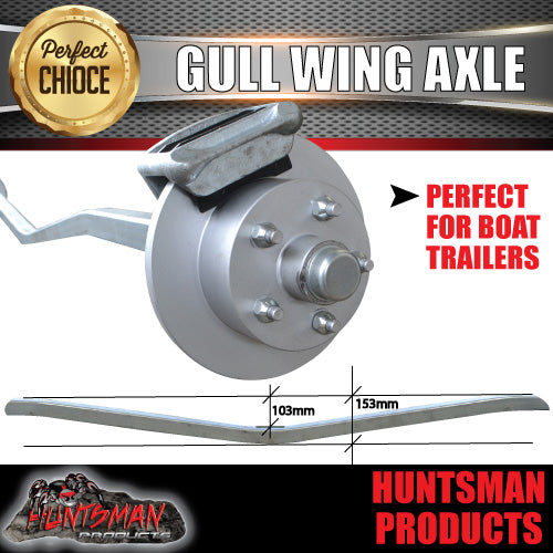 1400Kg Galvanised Hydraulic Disc Gullwing Boat Trailer Axle