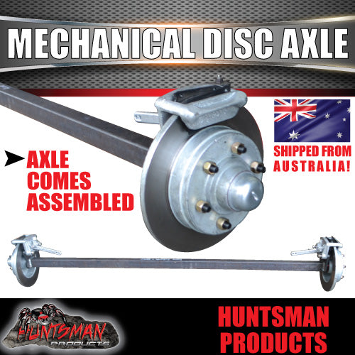 2000KG Mechanical Disc Braked Caravan Trailer Axle. 5 or 6 Stud l/C Pattern