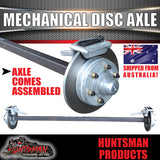 2000KG Mechanical Disc Braked Caravan Trailer Axle. 5 or 6 Stud l/C Pattern
