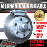 2000KG Mechanical Disc Braked Caravan Trailer Axle. 5 or 6 Stud l/C Pattern