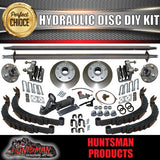 DIY 2000Kg Tandem Trailer Kit. Hydraulic Disc Brakes. Slippers, Axles 78" - 96"