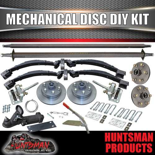 DIY 2000kg Tandem Trailer Suspension Kit L/C Mechanical Disc Rocker Roller 45mm Axles
