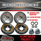 DIY TRAILER 1400KG MECHANICAL DRUM BRAKED KIT. SLIPPER SPRINGS. STUB AXLES