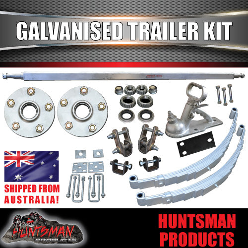 DIY 1000KG Boat Jetski Trailer Kit. Galvanised Axle, Decromat Eye to Eye springs. Axles 63" - 75" Long