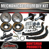 DIY TRAILER 1400KG MECHANICAL DRUM BRAKED KIT. SLIPPER SPRINGS. STUB AXLES