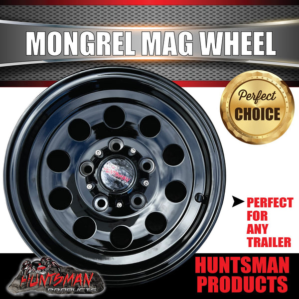 13X5 Trailer Caravan Baby Mongrel Alloy Mag Wheel: suits Ford pattern