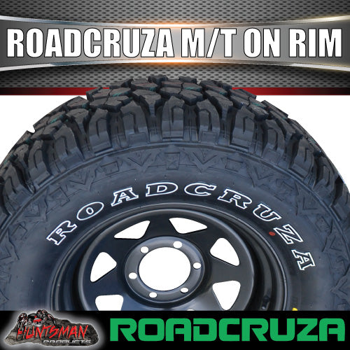 35X12.5R15 L/T Roadcruza Mud tyre on 15" black steel rim. 35 12.5 15