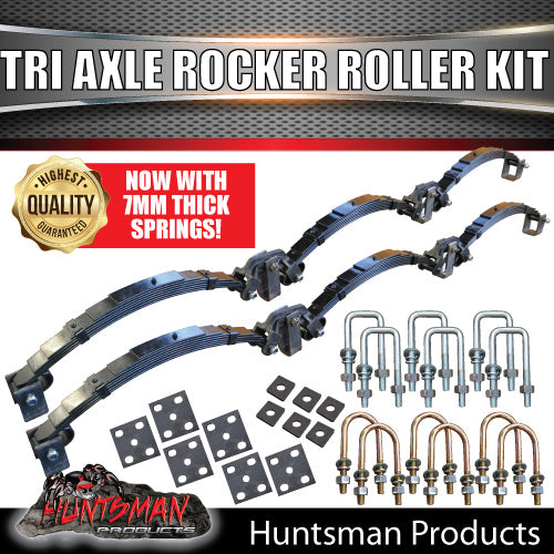 Tri 4500Kg 6 Leaf Rocker Roller Trailer Spring Set & High Tensile 5/8 U Bolt Kit