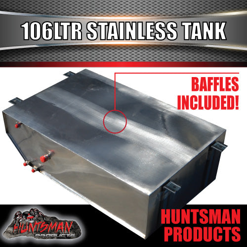 Stainless Steel  Caravan Camper Trailer 4wd 106 Litre Water Tank & Brackets.