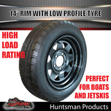 14x6 Trailer Caravan Sunraysia HT Black Rim & 175/65R14C Low Profile Tyre. 175 65 14