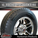 14" Trailer Caravan Ford pattern Rocket Alloy & 195R14C Tyre. 195 14