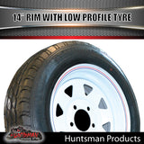 14x6 Trailer Caravan Sunraysia HT White Rim & 175/65R14C Low Profile Tyre. 175 65 14