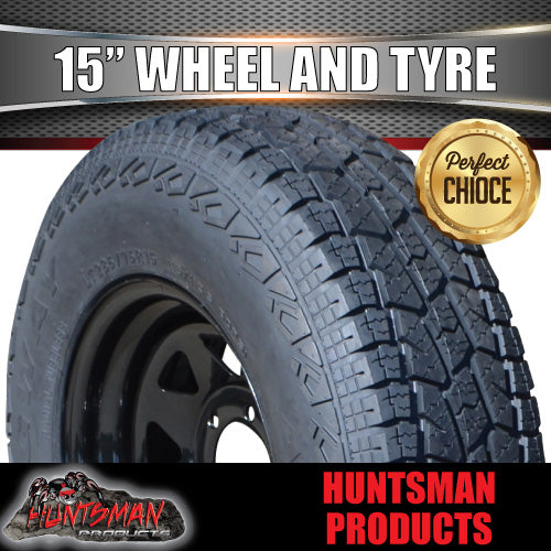 15X7 6 Stud Black Caravan Trailer Sunraysia Wheel Rim & 235/75R15 L/T 10ply Tyre