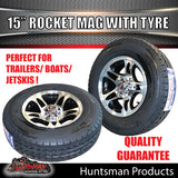 15" Trailer Caravan Ford Pattern Rocket Alloy Rim & 195R15C Tyre. 195 15