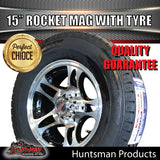 15" Trailer Caravan Ford Pattern Rocket Alloy Rim & 195R15C Tyre. 195 15