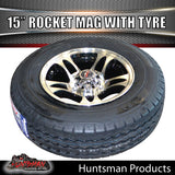 15" Trailer Caravan Ford Pattern Rocket Alloy Rim & 195R15C Tyre. 195 15