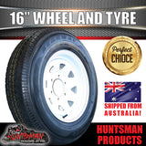 16x6" 6 stud trailer caravan white steel wheel & 195/65R16C tyre. 195 65 16