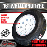 16x6" 6 stud trailer caravan white steel wheel & 195/65R16C tyre. 195 65 16