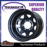 15x10 6 Stud Black Thunder Steel Wheel Rim -44 Offset. 6/139.7 PCD.