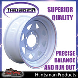 16x7 6 Stud White Thunder Steel Rim -13 Offset. 6/139.7 PCD.  Fits Landcruiser, Patrol etc