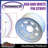 16x7 6 Stud White Thunder Steel Rim +25 Offset. 6/139.7 PCD. Fits Ranger, Hilux, BT 50, D-Max etc