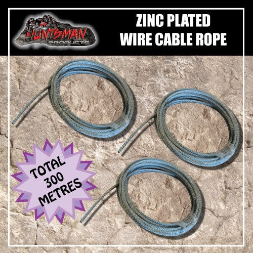 300 Metres Zinc Plated 7x7 steel 4mm Wire Cable Rope