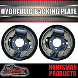 X2 9" Hydraulic Drum Trailer Backing Plates with Shoes & Slave Cylinder. Caravan