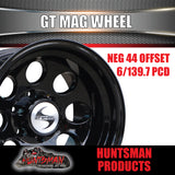 16x10 -44 Black GT Alloy Mag Wheel Rim 4X4 4WD 6/139.7 PCD Toyota Nissan Patrol