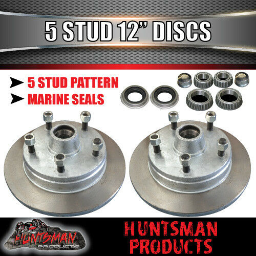 12" Trailer 5 Stud Hydraulic Disc Brake Kit With Full coupling & hyd Line kit suit Landcruiser stud pattern
