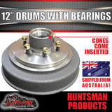 12" 3 Tonne 6 Stud Electric Trailer Brake Drums & Bearings