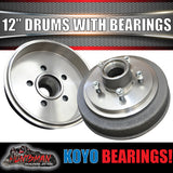 12" 3 Tonne 5 Stud L/C Electric Trailer Brake Drums & Japanese Koyo Bearings