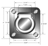 8x Black E coated Lashing Rings Tie Down Anchor Points 100mm x 95mm For Ute Trailer Truck