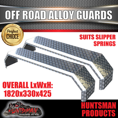 Aluminium Tandem Trailer Mud Guards 1820mm x 330mm. Suit Slipper Springs TIG Welded