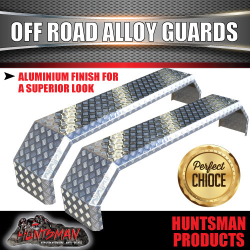 Aluminium Tandem Trailer Mud Guards 1900mm x 330mm. Suit Rocker Roller Springs. TIG Welded