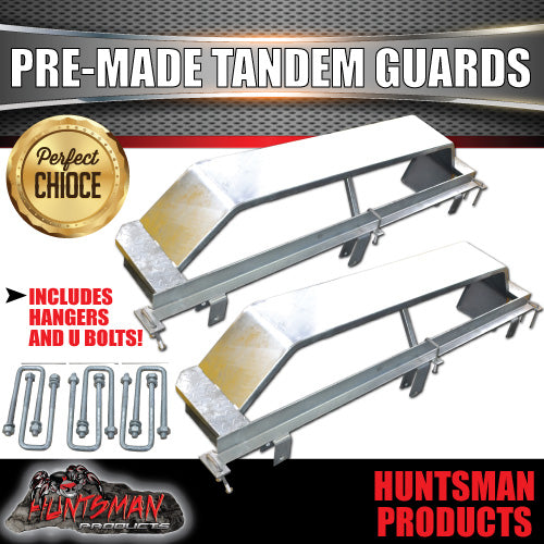 Pre Made Tandem Galvanised Boat Trailer Guards & Rails with Rocker Roller Hanger Set