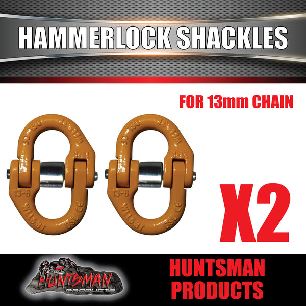 2 x 13mm 5.3t Hammerlock Chain Link Connectors. grade 80